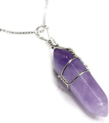 crystal necklace purple and white - Google Search