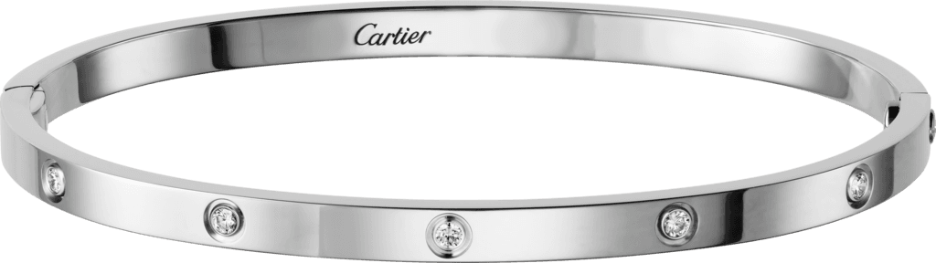 CRB6048017 - LOVE bracelet, small model, 10 diamonds - White gold, diamonds - Cartier
