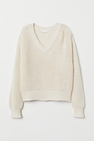 Knit Sweater - Natural white - Ladies | H&M US
