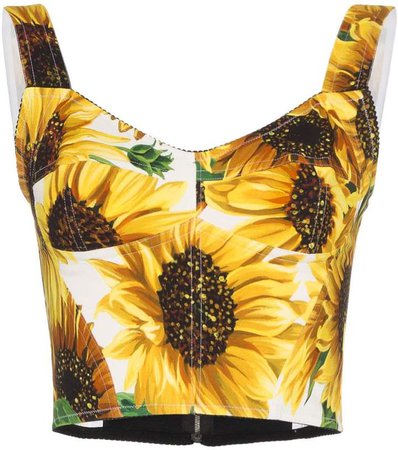 sunflower print bustier top