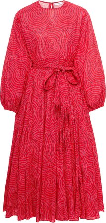 Rhode Devi Wrap Cotton Midi Dress Size: XS