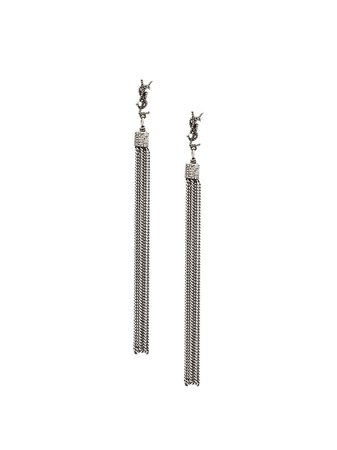 Shop Saint Laurent LouLou chain tassel earrings with Express Delivery - FARFETCH