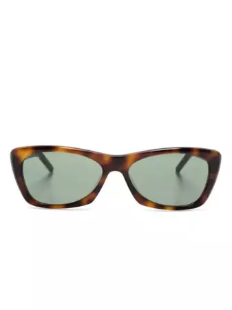 Saint Laurent Eyewear Tortoiseshell logo-engraved Sunglasses - Farfetch