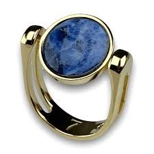 sodalite ring with gold - Google Search