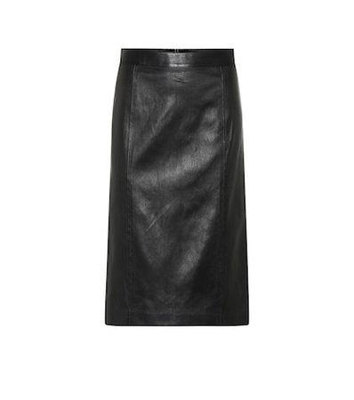 Elle stretch leather pencil skirt