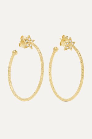 Gold Shooting Star 18-karat gold diamond hoop earrings | Carolina Bucci | NET-A-PORTER
