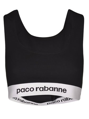 Paco Rabanne Logo Print Sports Bra