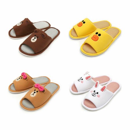 Line Friends Check Living Room Slippers