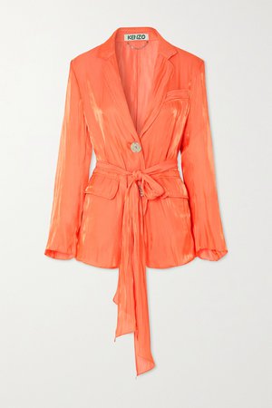 Orange Crinkled-satin jacket | KENZO | NET-A-PORTER