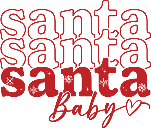 Santa baby, echo stacked text, Christmas tshirt design - free svg file for members - SVG Heart