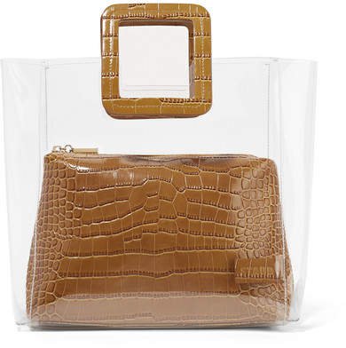 Shirley Croc-effect Leather And Pvc Tote - Tan