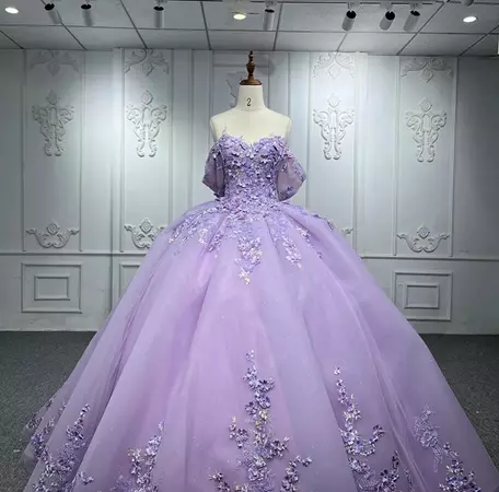 Purple Quinceanera Flower Bow Ball Gown Dress – TulleLux Bridal Crowns & Accessories