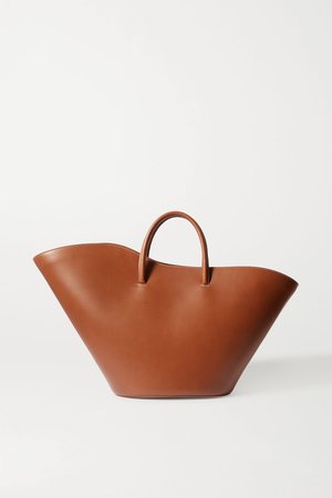 Brown Tulip large leather tote | Little Liffner | NET-A-PORTER