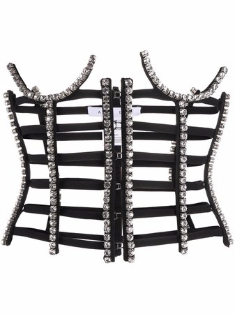 AREA crystal-embellished Cage Corset - Farfetch