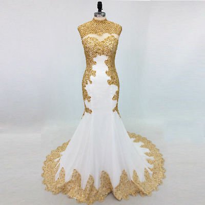 Gold and White Prom Dress 1
