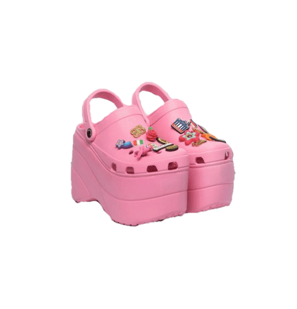 Balenciaga pink crocs