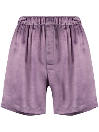 Shop purple Bottega Veneta pull-on satin shorts with Express Delivery - Farfetch