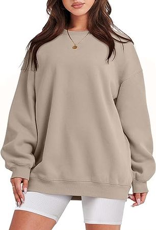 ANRABESS Oversized Sweatshirt for Women Fleece Long Sleeve Crewneck Casual Pullover Top Fall 2023 Trendy Clothes at Amazon Women’s Clothing store