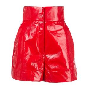 Sara Battaglia | Fitted High Waist Shorts - Red