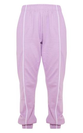 Lilac Contrast Binding Sweat Jogger | PrettyLittleThing