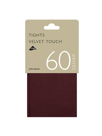 John Lewis & Partners 60 Denier Velvet Touch Opaque Tights, Burgundy at John Lewis & Partners