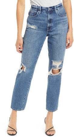 Good Vintage Ripped Ankle Straight Leg Jeans
