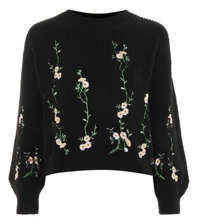 black floral sweater