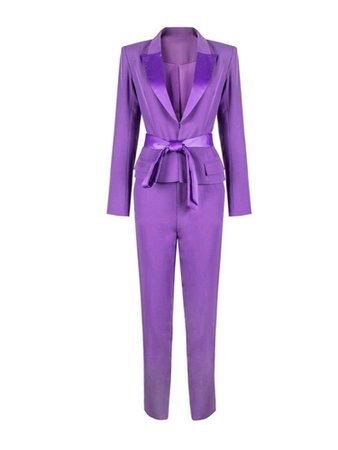 purple pantsuit