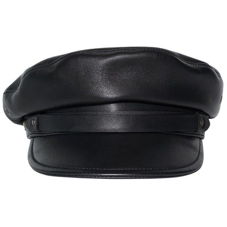 Officer’s hat black leather cap