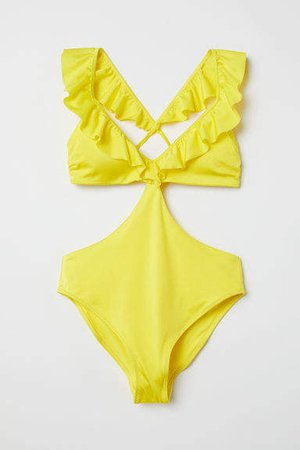 Swimsuit with Ruffles - Yellow