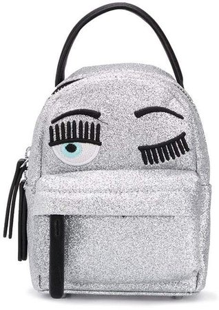winking eye glittered backpack