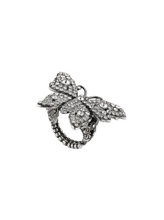 Gucci Crystal studded butterfly ring in metal $400 - Buy Online SS19 - Quick Shipping, Price