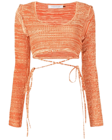 Christopher Esber deconstructed tie-detail orange top