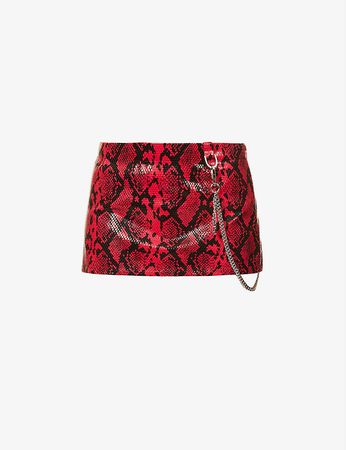 MIAOU - Fig python-print faux-leather mini skirt | Selfridges.com