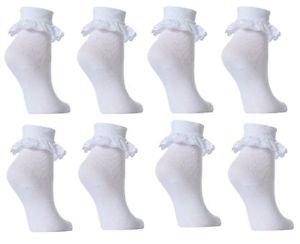 .12 Pairs GIRLS SCHOOL COTTON LACE SOCKS FRILLY LACE ANKLE SOCKS | eBay
