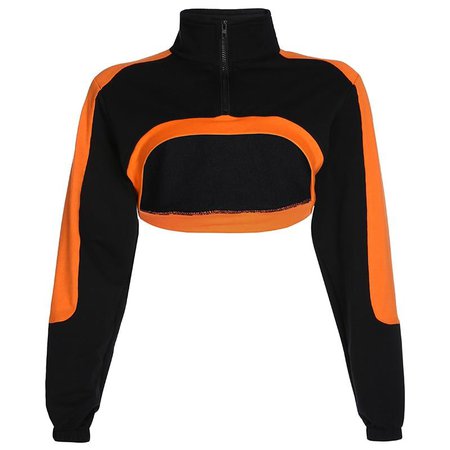 Black Orange Crop Sweatshirt - Own Saviour