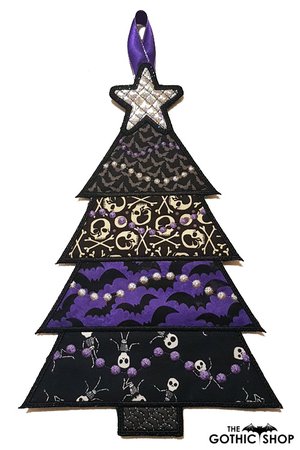 Gothic Christmas Tree Bat Skull Hanging Decoration | Gifts &