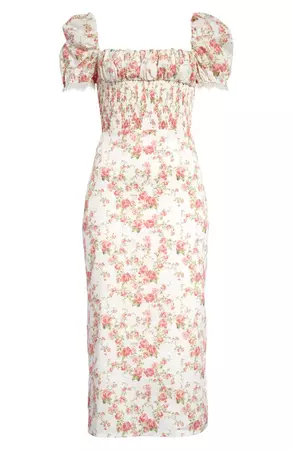 HOUSE OF CB Bellucci Floral Smocked Midi Dress | Nordstrom