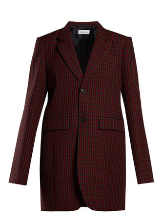 Single-breasted checked wool jacket | Balenciaga | MATCHESFASHION.COM US