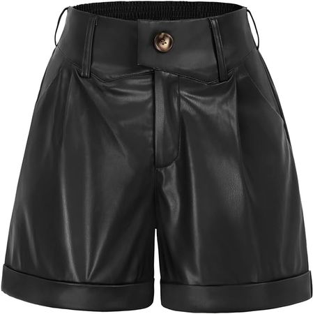 Women's Hot Pant Straight Shorts Big Thighs Black High Waisted Shorts 2XL | Amazon.com