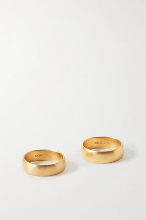 Gold Deep In Grassland set of two gold-plated rings | 1064 Studio | NET-A-PORTER