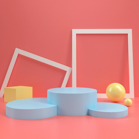 Premium Photo | Pastel booth podium circle stage display table template mock up minimal wood wall composition 3d rendering