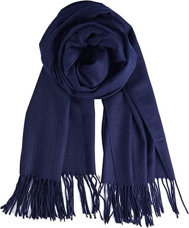 QBSM Womens Navy Blue Winter Pashmina Scarf Blanket Formal Shawls and Wraps for Evening Dresses