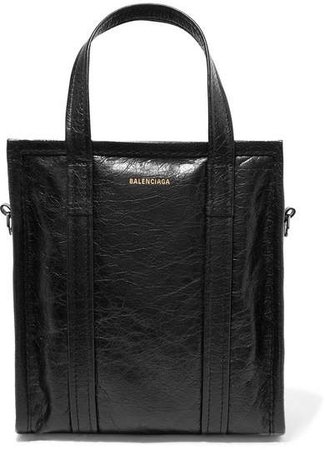 Bazar Xs Textured-leather Tote - Black