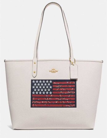 Coach Reversible Canvas City Tote in Americana