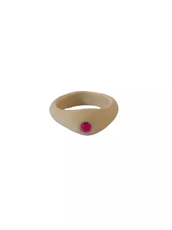 Pink Beads Point Ring | W Concept
