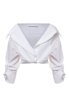Женская белая хлопковая блузка ALEXANDER WANG — купить за 57150 руб. в интернет-магазине ЦУМ, арт. 1WC3211459
