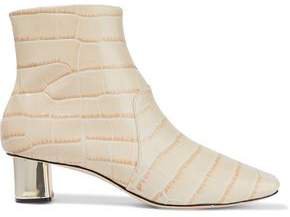 Clarence Croc-effect Leather Ankle Boots