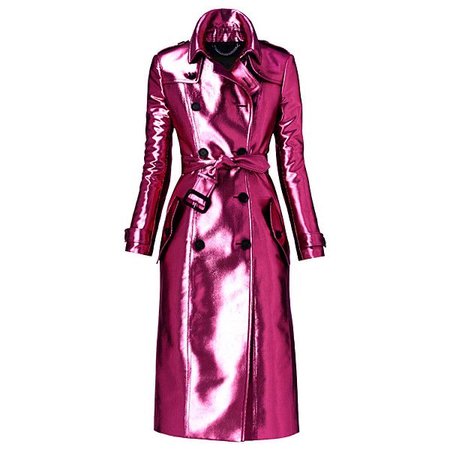 Burberry Bright Metallic Trench Coat - Hot Pink
