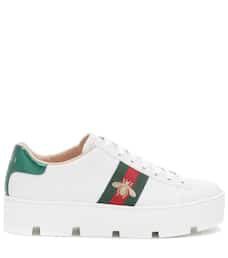 Sneakers Ace In Pelle Con Platform - Gucci | Mytheresa